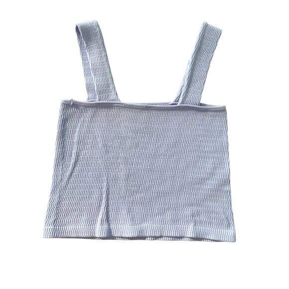 Yelete Crop Top Size Large XL Textured Knit Sleeveless Square Neck Lavender Chic - Picture 2 of 7